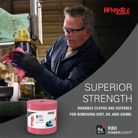 Wypall PowerClean X80 Heavy Duty Cloths Jumbo Roll - Right