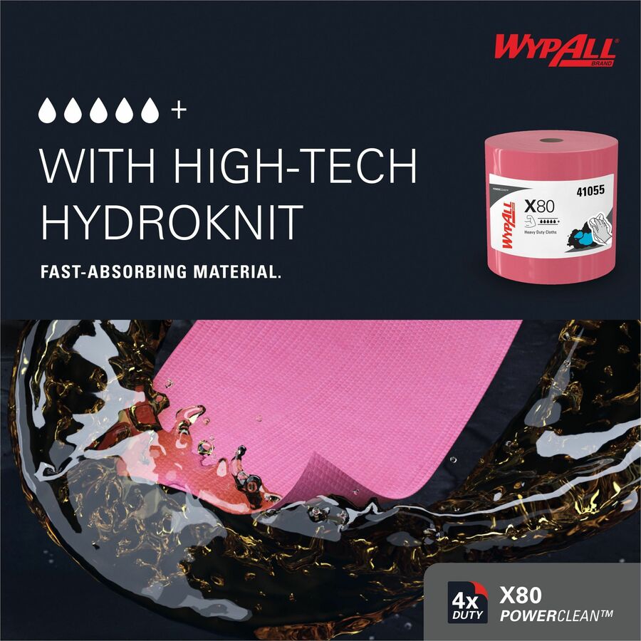 Wypall PowerClean X80 Heavy Duty Cloths Jumbo Roll - Left