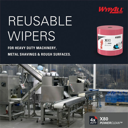 Wypall PowerClean X80 Heavy Duty Cloths Jumbo Roll - Front