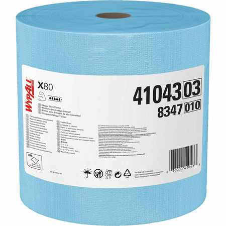 Wypall PowerClean X80 Heavy Duty Cloths Jumbo Roll - 475 Sheets - Blue - Sponges Cleaning Pads & Wipers