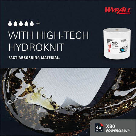 Wypall PowerClean X80 Heavy Duty Cloths - Left