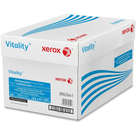 Xerox Vitality 3-Hole Punch Printer Paper - White - 500 Sheets - 20 lb - 10/Carton - Copy &