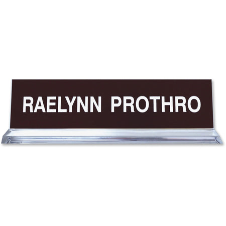 Xstamper Acrylic Base Desk Sign - Double Sided Clear - Durable Design - Signs & Nameplates