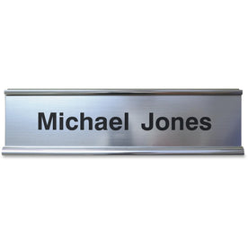 Xstamper Aluminum Desk Holder: Double-sided Rectangular Shape - Signs & Nameplates