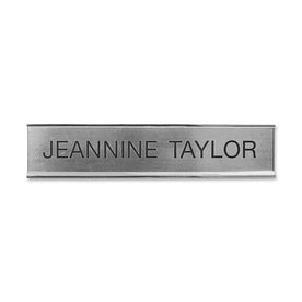 Xstamper Aluminum Desk Sign - 10’’ x 2’’ - Silver Finish - Signs & Nameplates