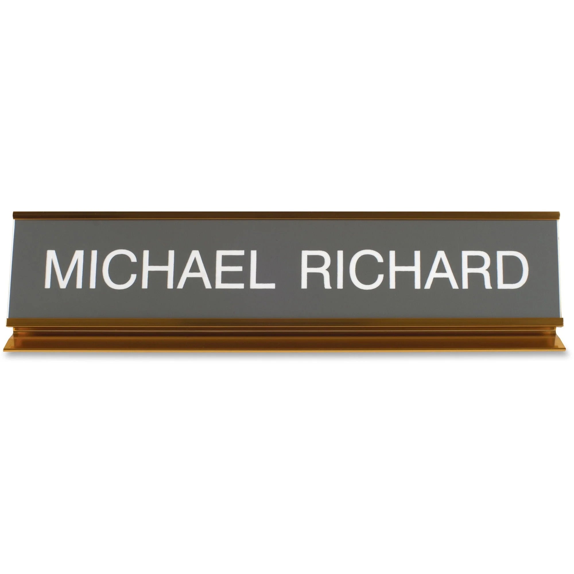 Xstamper Aluminum Desk Sign - 10’’x2’’ Rectangular - Gold - Durable - Signs & Nameplates
