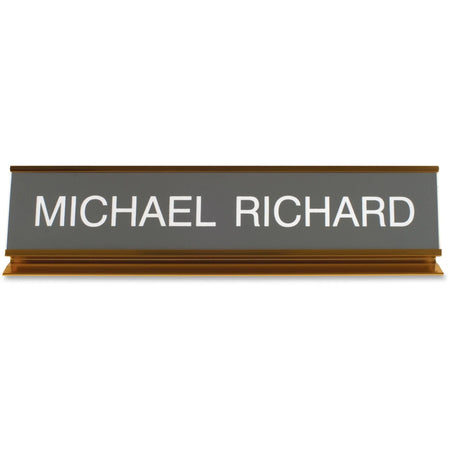 Xstamper Aluminum Desk Sign - 10’’x2’’ Rectangular - Gold - Durable - Signs & Nameplates
