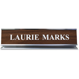 Xstamper Aluminum Desk Sign - 10’’x2’’ Rectangular Shape - Durable Silver - Signs & Nameplates