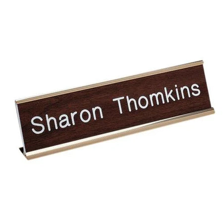 Xstamper Aluminum Desk Sign - 8’’ x 2’’ - Gold Finish - Signs & Nameplates