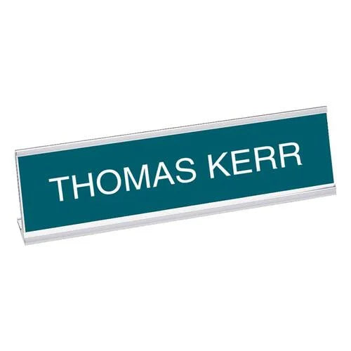 Xstamper Aluminum Desk Sign - 8’’x2’’ Silver Finish - Signs & Nameplates