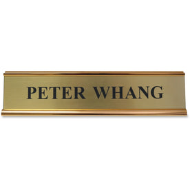 Xstamper Aluminum Double-sided Desk Holder - Rectangular Shape Gold - Signs & Nameplates