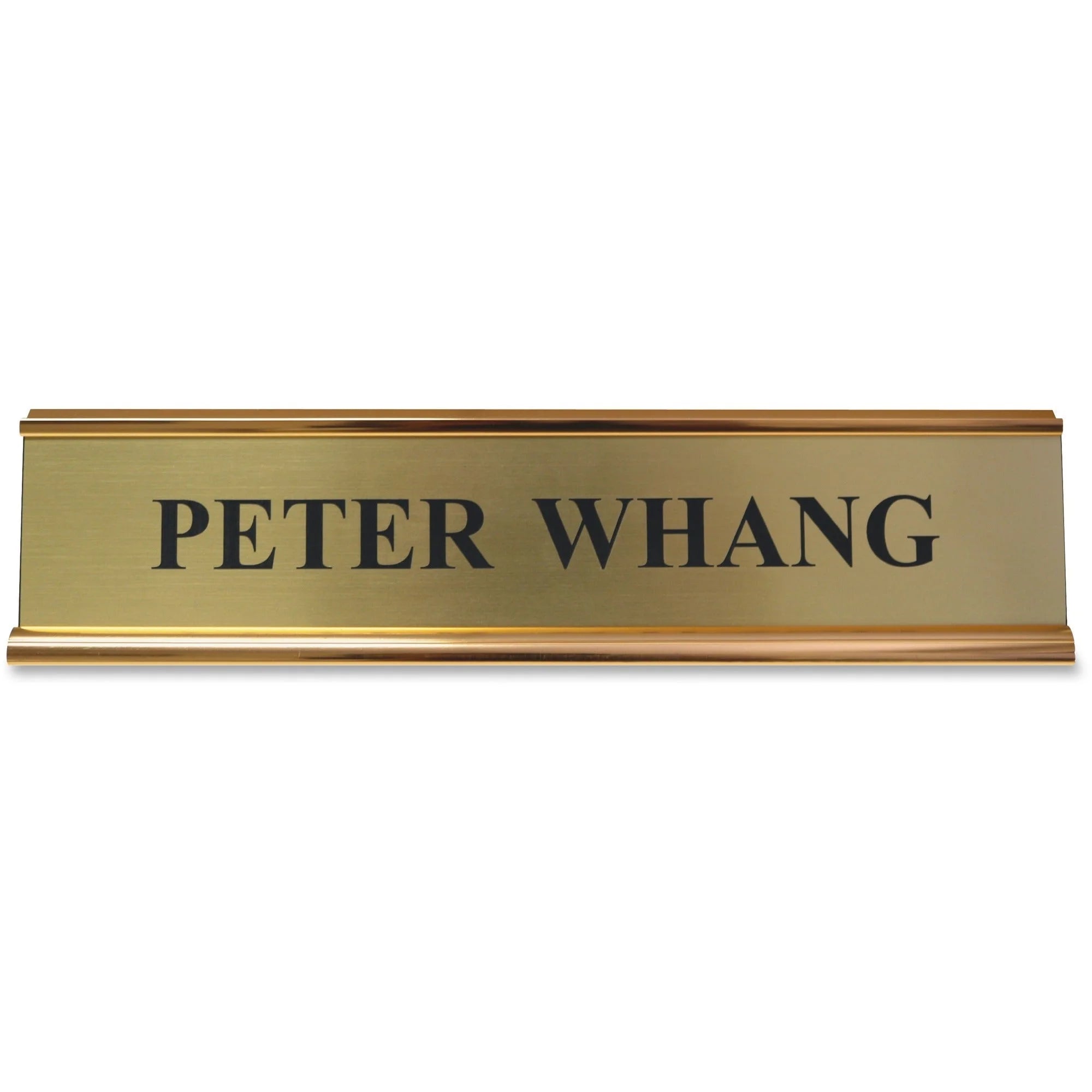 Xstamper Aluminum Double-sided Desk Holder - Rectangular Shape Gold - Signs & Nameplates