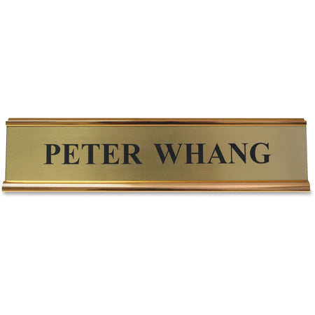 Xstamper Aluminum Double-sided Desk Holder - Rectangular Shape Gold - Signs & Nameplates