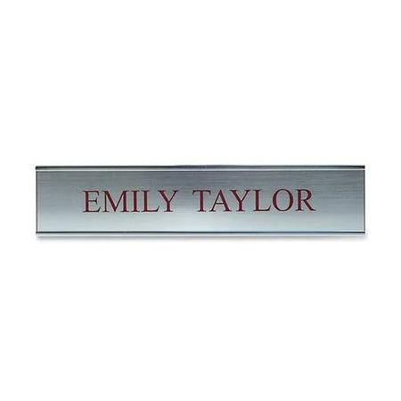 Xstamper Aluminum Wall Sign - 10’’ x 2’’ - Indoor/Outdoor - Silver - Signs & Nameplates