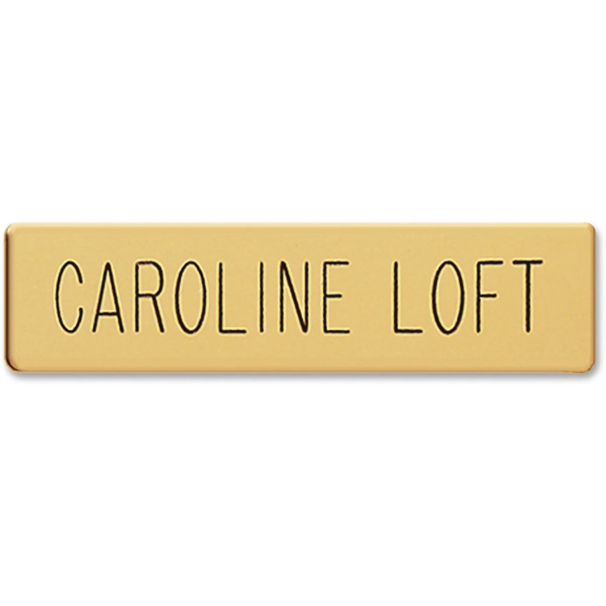 Xstamper Black Letters/Gold Metal Uniform Badge - Premium Rectangular Clutch Fastener - ID Badges & Supplies