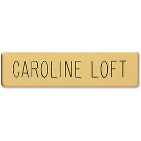Xstamper Black Letters/Gold Metal Uniform Badge - Premium Rectangular Clutch Fastener - ID Badges & Supplies