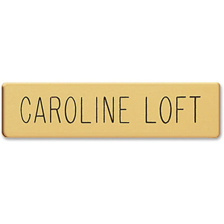 Xstamper Black Letters/Gold Metal Uniform Badge - Premium Rectangular Clutch Fastener - ID Badges & Supplies