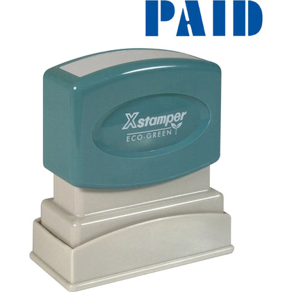 Xstamper Blue PAID Title Stamp - 0.50’’ x 1.62’’ - 100000 Impressions - Address & Office Stamps