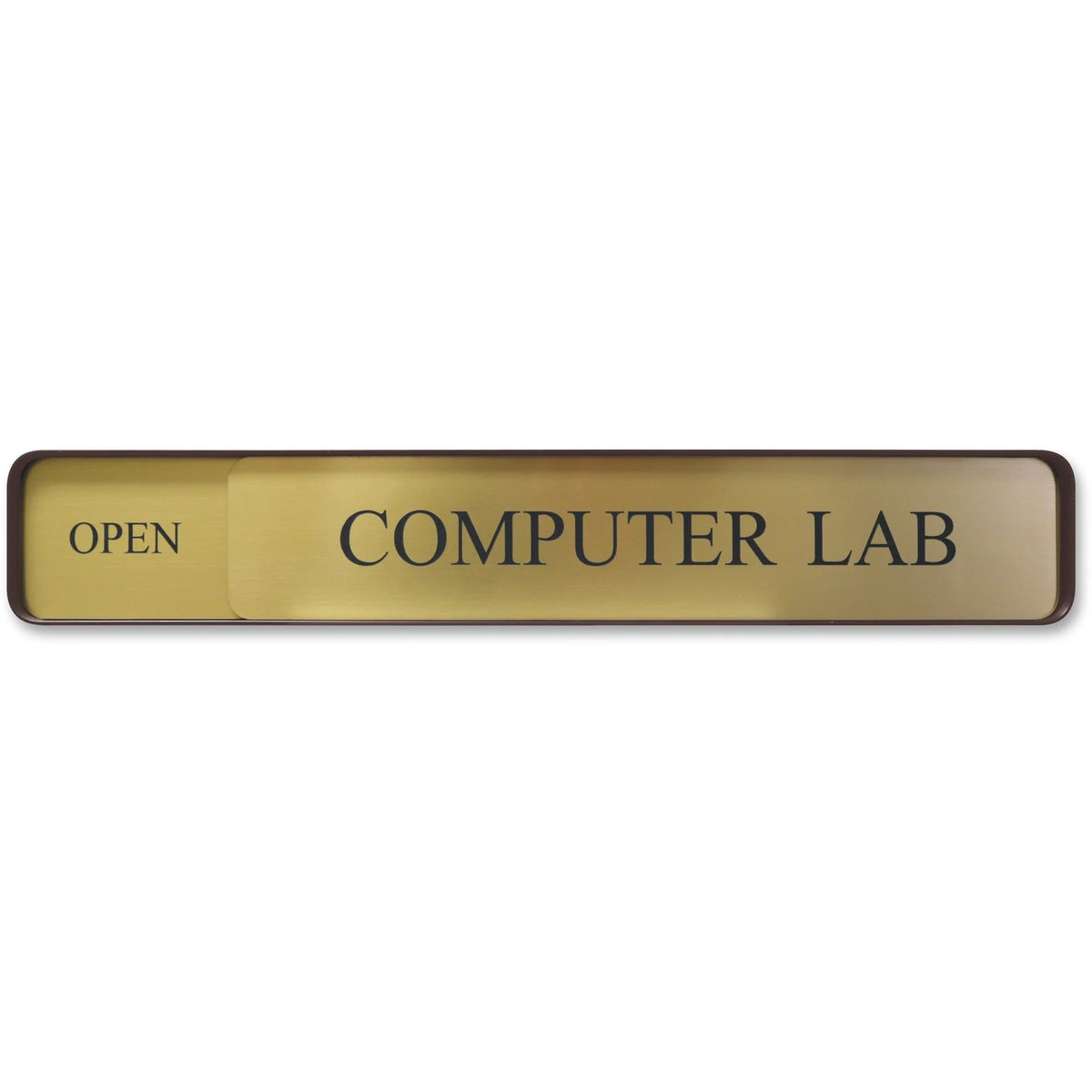 Xstamper Changeable Wall Sign: 13’’ x 2’’ Rectangular Aluminum - Bronze - Signs & Nameplates