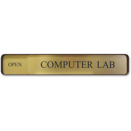 Xstamper Changeable Wall Sign: 13’’ x 2’’ Rectangular Aluminum - Bronze - Signs & Nameplates