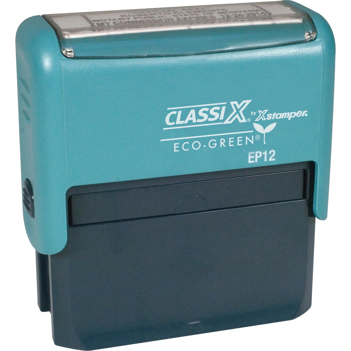 Xstamper ClassiX ECO Custom Message Stamp - Black Plastic - Recycled - Address & Office Stamps