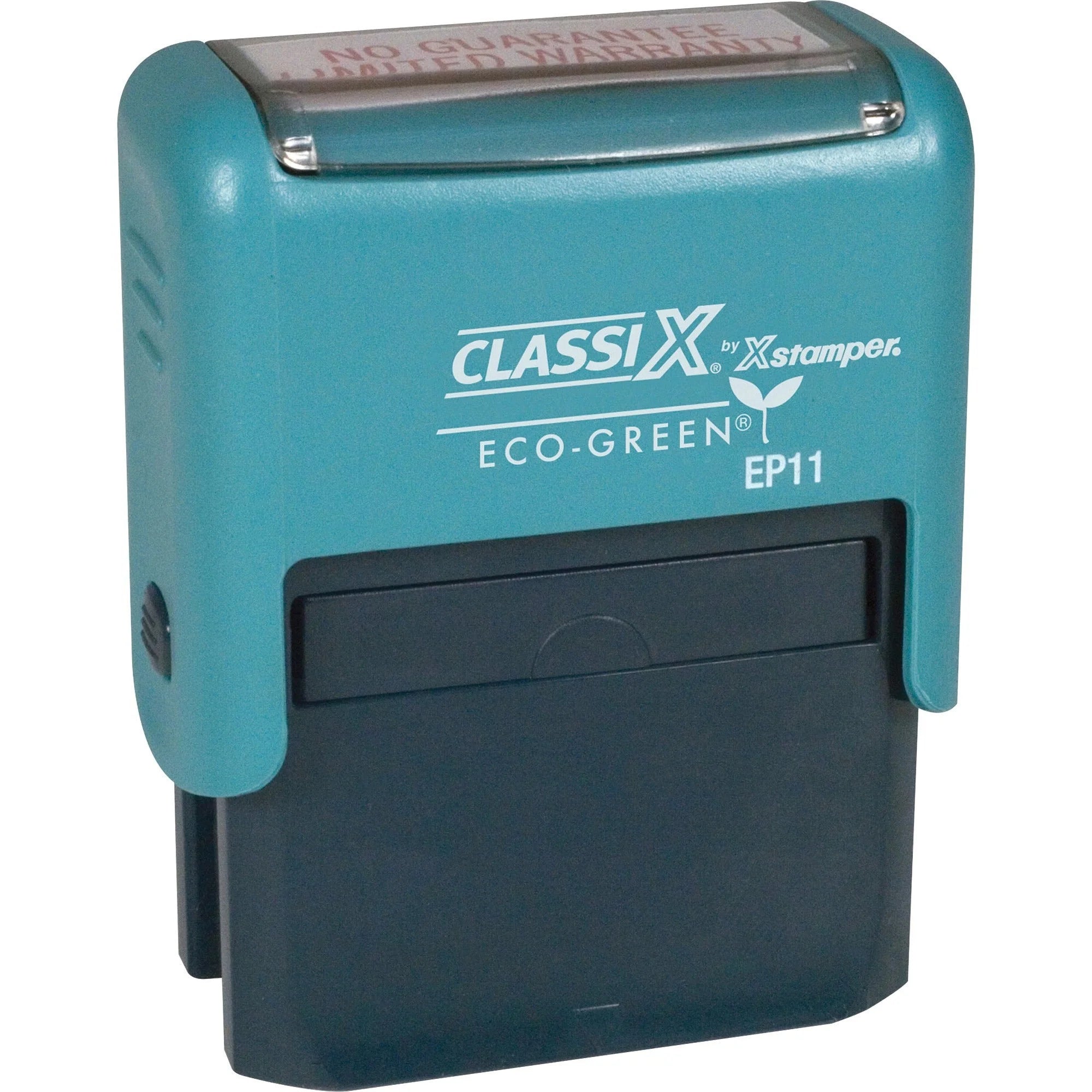Xstamper ClassiX ECO Self-inking Stamp - Custom Message/Date - 0.50’’ x 1.50’’ - Black - Recycled - Address & Office