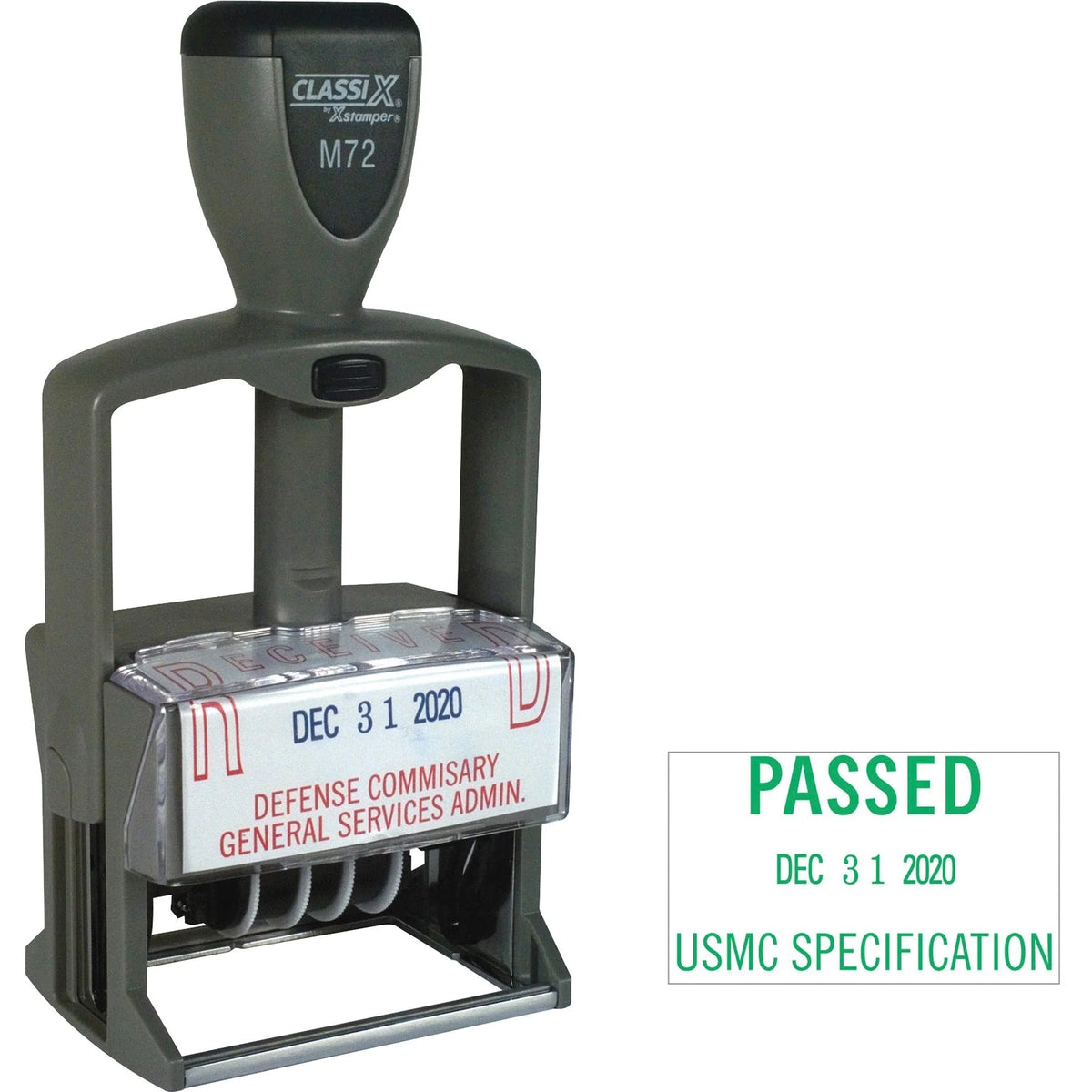Xstamper ClassiX Self-inking Date Stamp - Custom Message/Date - 1.25’’ x 2.12’’ - Daters