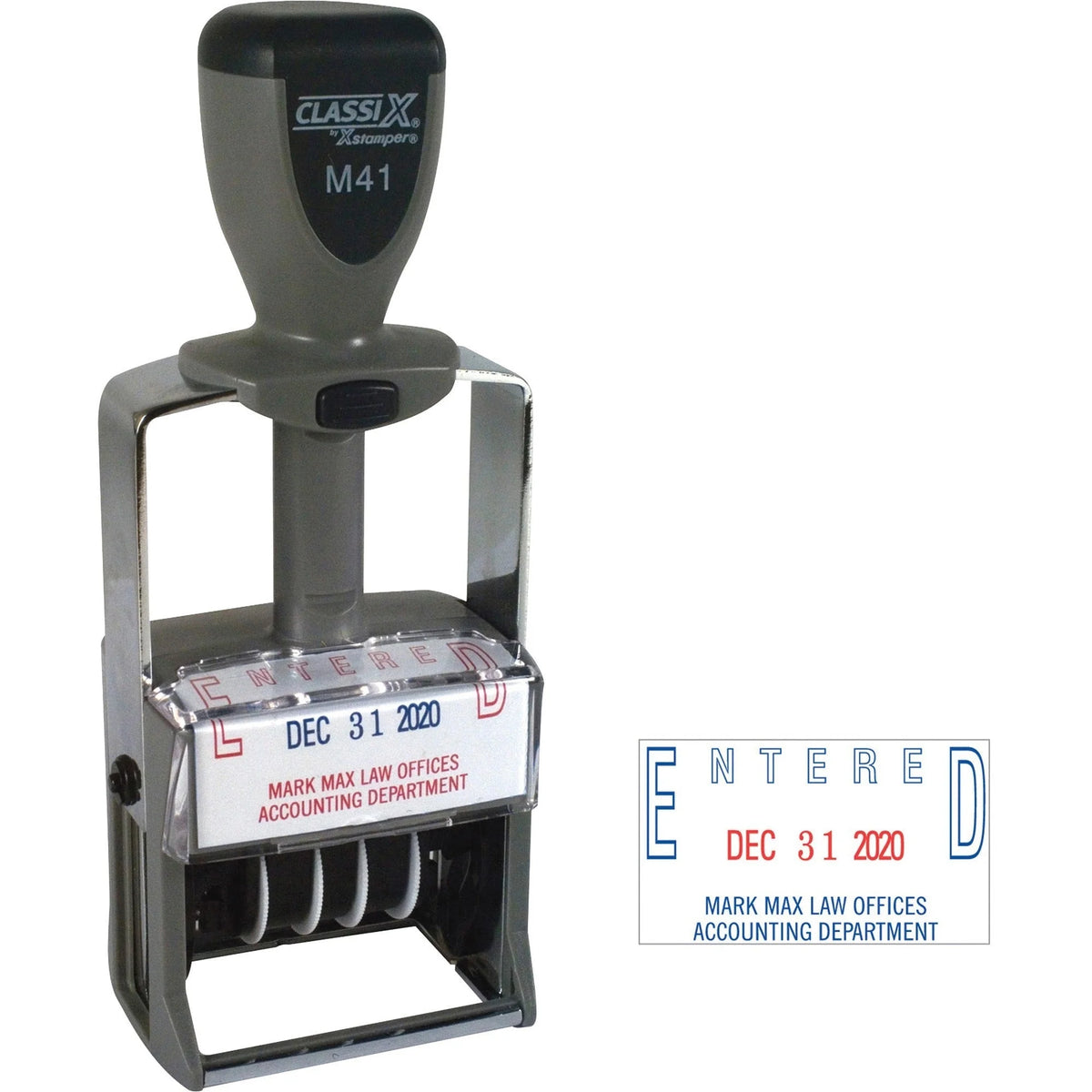 Xstamper ClassiX Self-inking Date Stamp - Customizable Metal - Daters