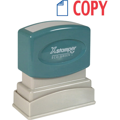 Xstamper COPY 2-color Pre-inked Stamp - Message - 0.50’’ Width - Red Blue - Address & Office Stamps