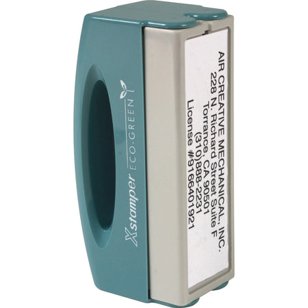 Xstamper Custom Message Stamp: Large Pocket Stamp 0.62’’ x 2.44’’ - Recycled Plastic - Address & Office Stamps