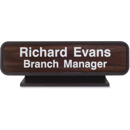 Xstamper Designer Desk Sign: Logo Design 8x2’’ Rectangular Plastic - Signs & Nameplates