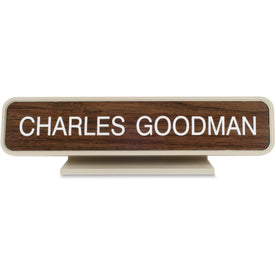 Xstamper Designer Framed Desk Sign - Elegant 10x2’’ Rectangular Aluminum & Plastic - Almond - Signs Nameplates