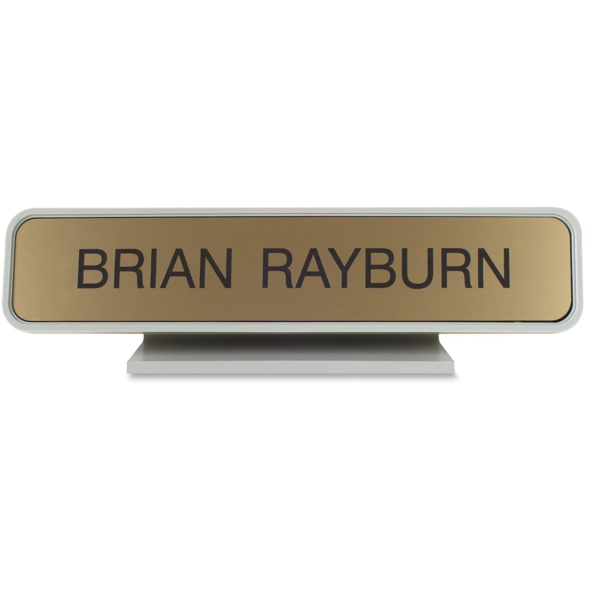 Xstamper Designer Framed Desk Sign - Rectangular Gray - 10’’x2’’ - Aluminum & Plastic - Signs Nameplates