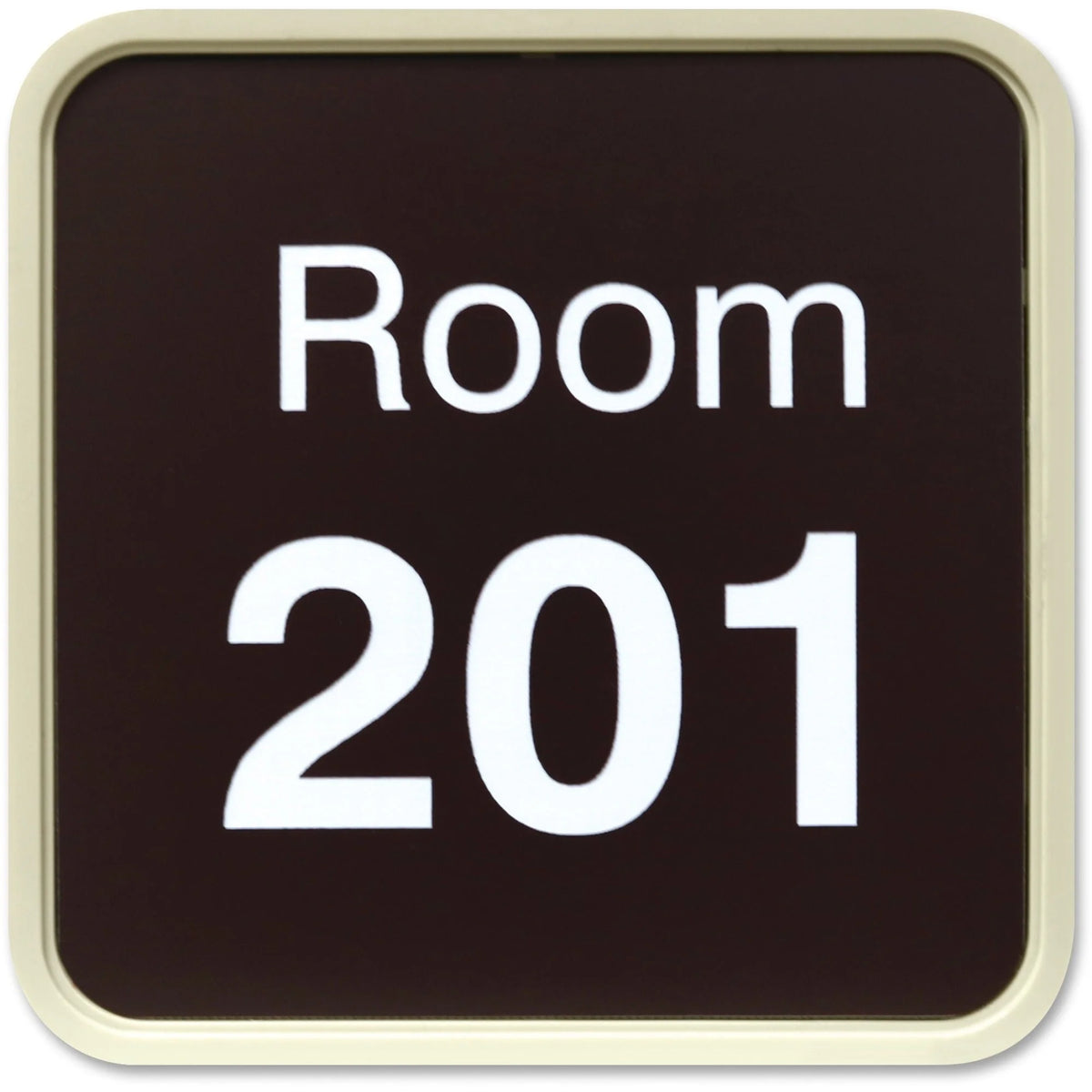 Xstamper Designer Wall/Door Sign - 4’’ Square Shape - Almond Plastic - Signs & Nameplates
