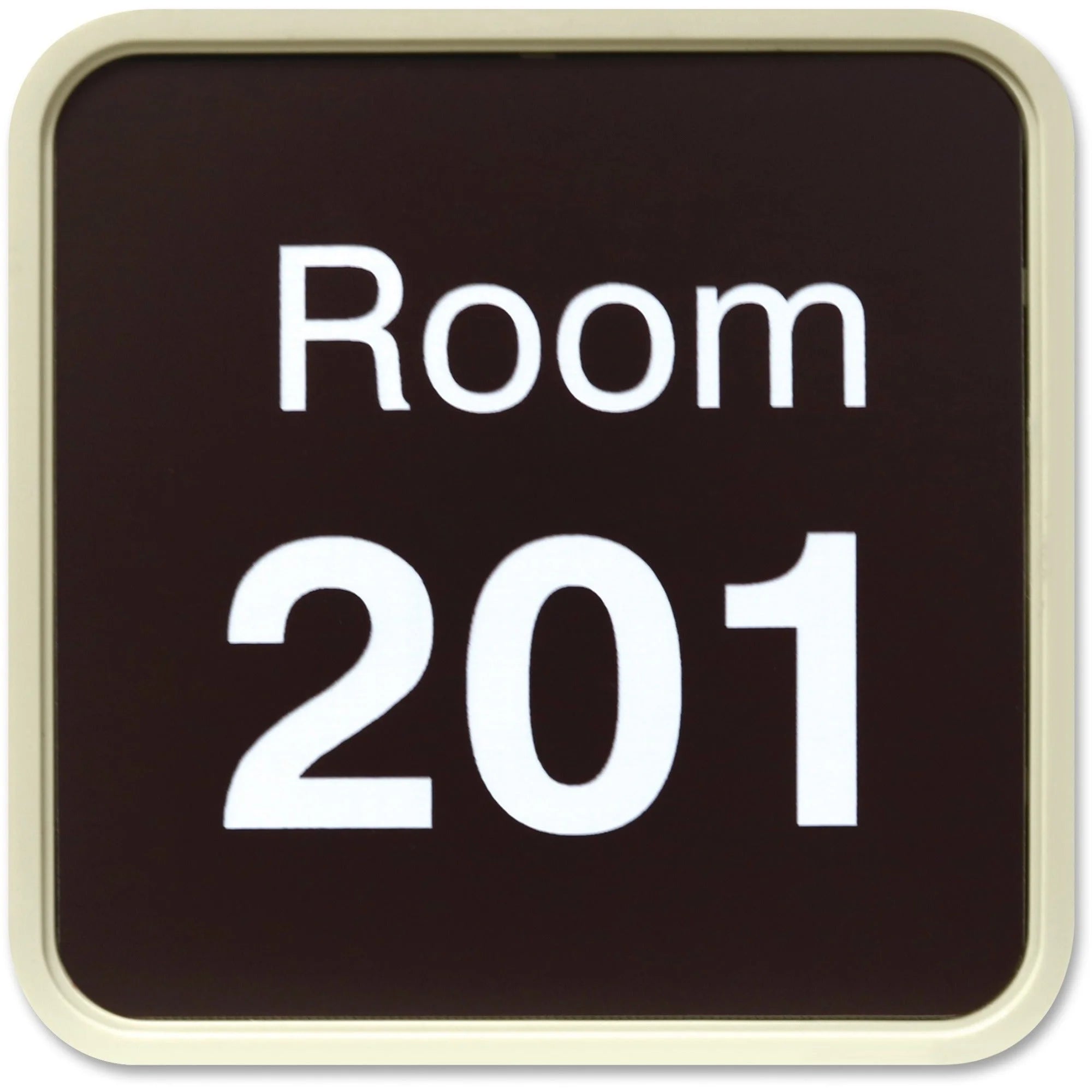 Xstamper Designer Wall/Door Sign - 4’’ Square Shape - Almond Plastic - Signs & Nameplates