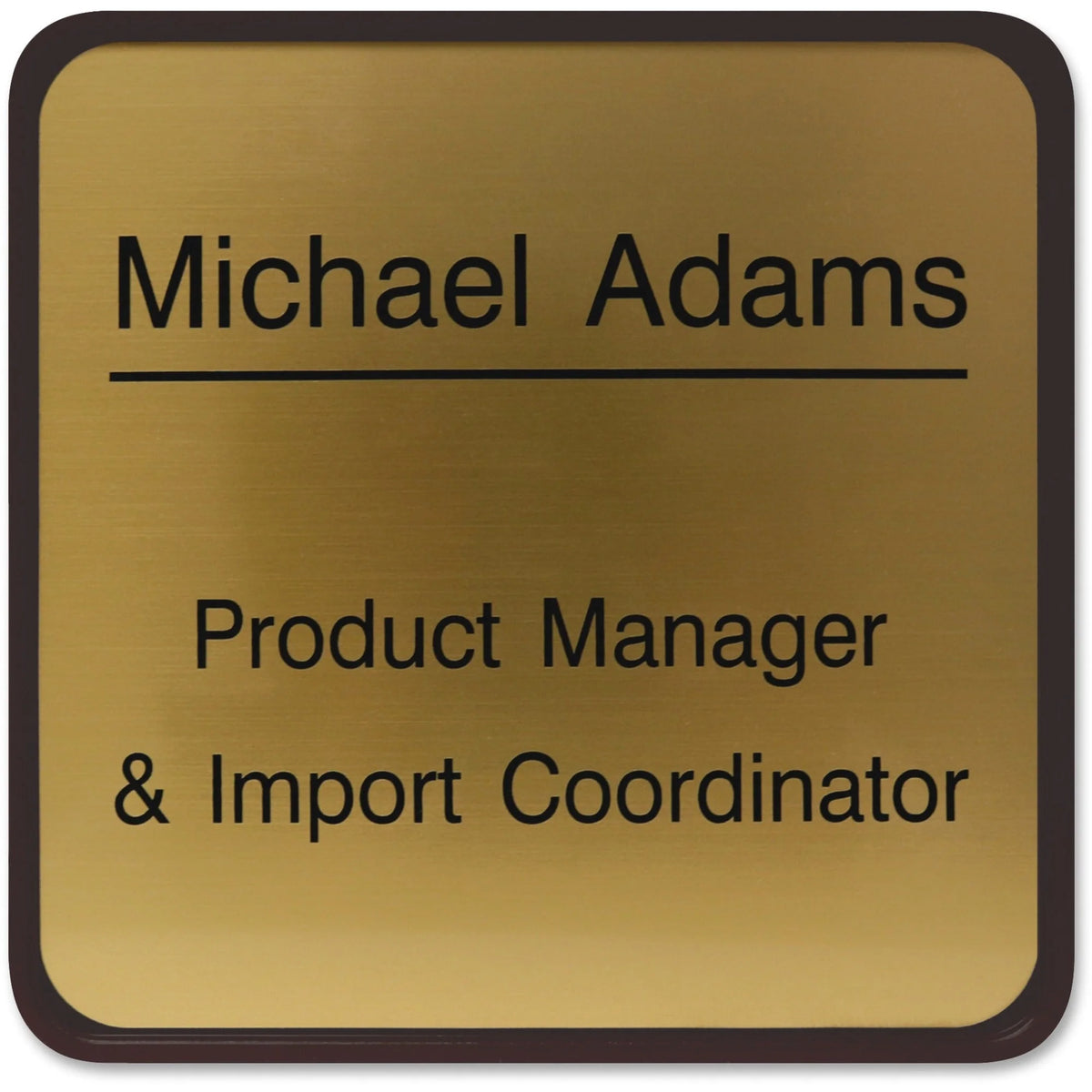 Xstamper Designer Wall/Door Sign - 6x6 Square Brown Plastic - Signs & Nameplates