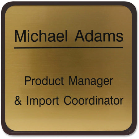 Xstamper Designer Wall/Door Sign - 6x6 Square Brown Plastic - Signs & Nameplates
