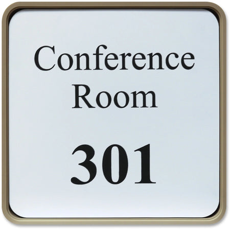 Xstamper Designer Wall/Door Sign - 6x6 Square Rounded Corner - Almond - Signs & Nameplates