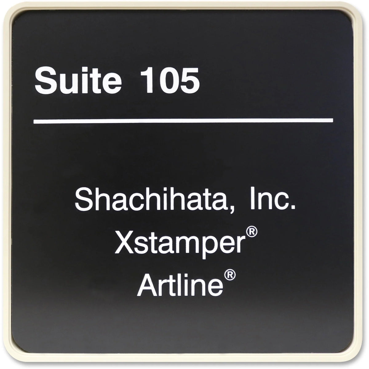 Xstamper Designer Wall/Door Sign - 8’’ Square Shape - Almond Plastic - Signs & Nameplates