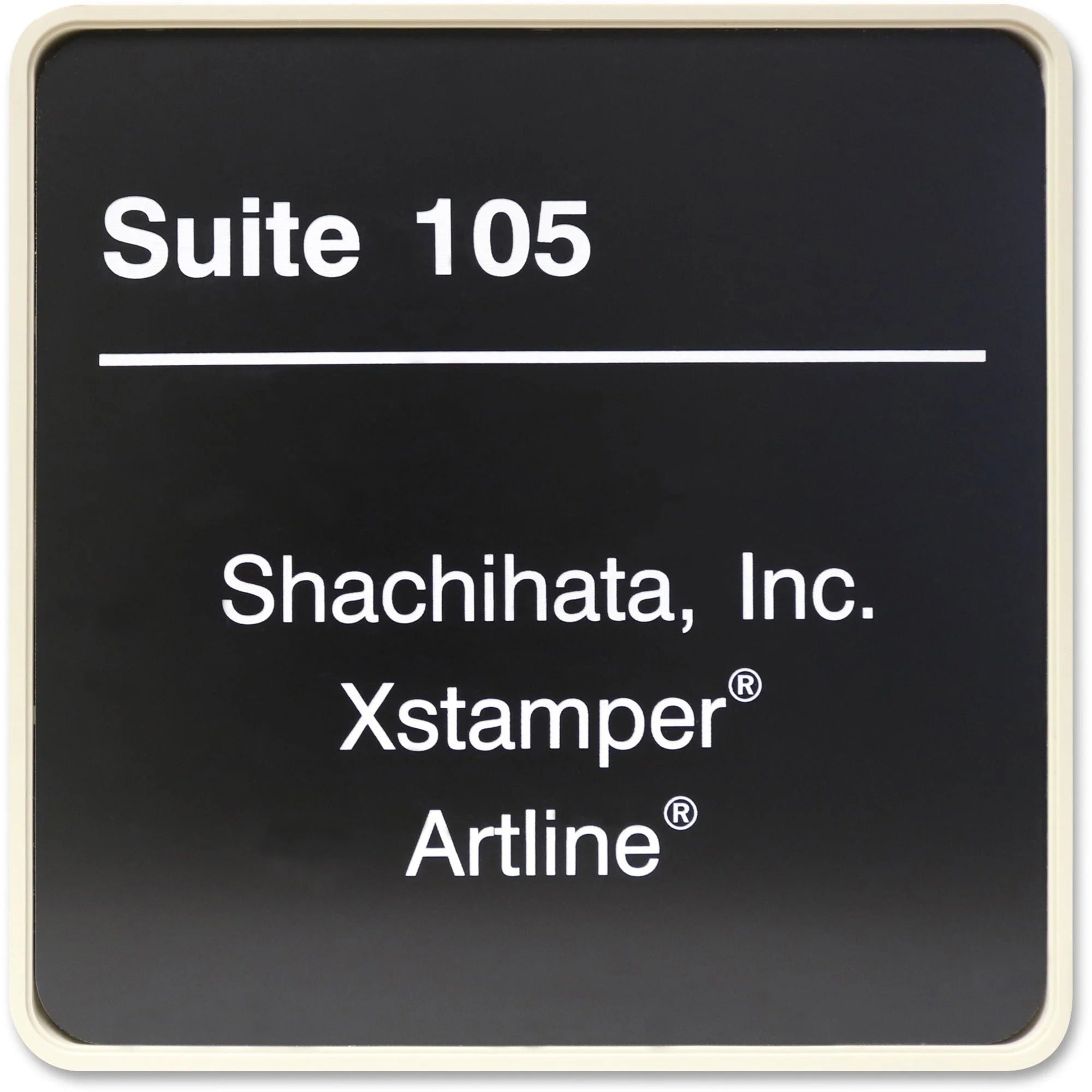 Xstamper Designer Wall/Door Sign - 8’’ Square Shape - Almond Plastic - Signs & Nameplates