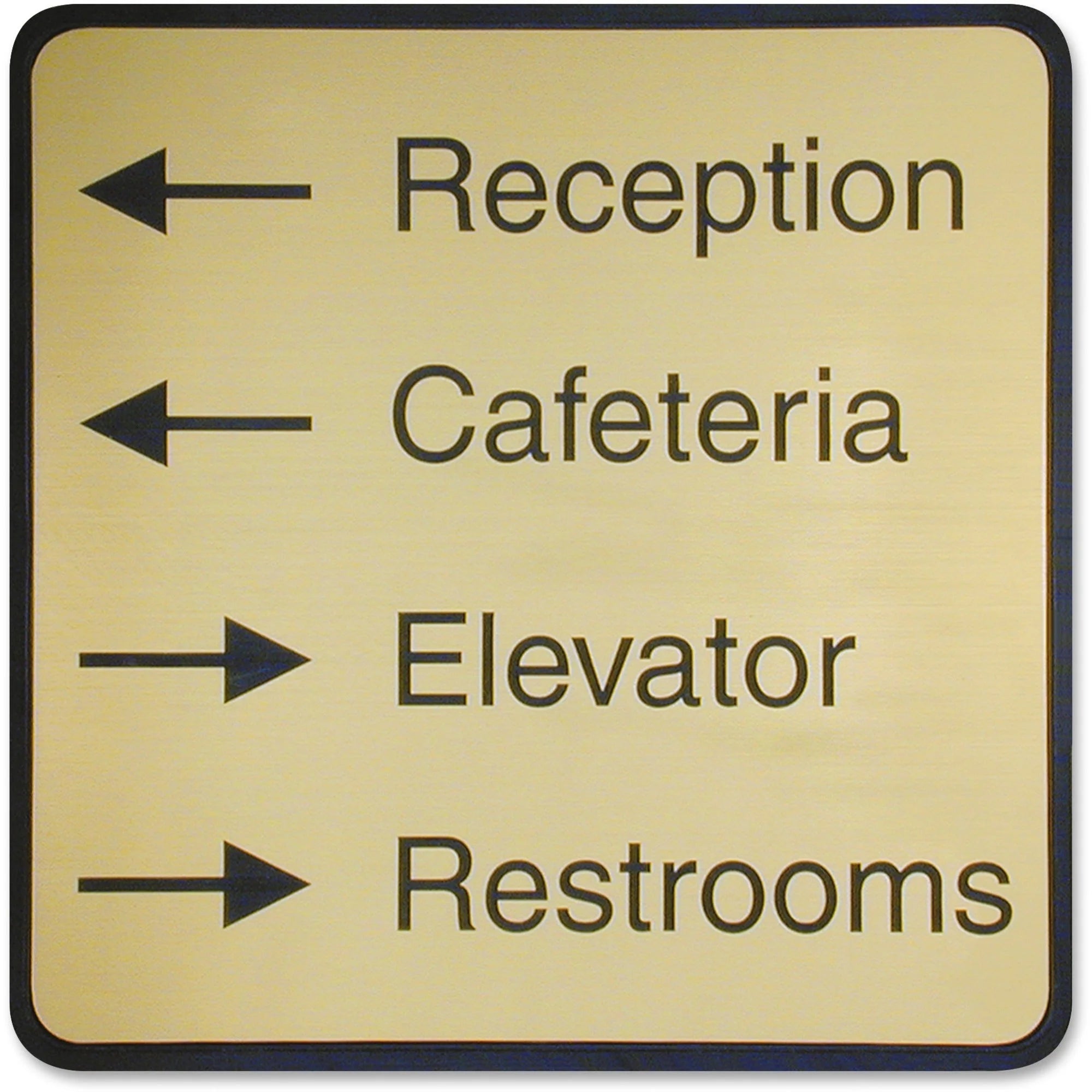 Xstamper Designer Wall Sign: 8x8 Square Black Plastic - Signs & Nameplates