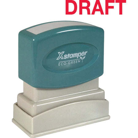 Xstamper DRAFT Stamp: Message Stamp - 0.50’’ x 1.63’’ - Red - Recycled - Address & Office Stamps