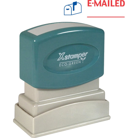 Xstamper E-MAILED Title Stamp: Message Stamp 0.50’’ Width 100000 Impressions - Blue/Red - Recycled - Address & Office
