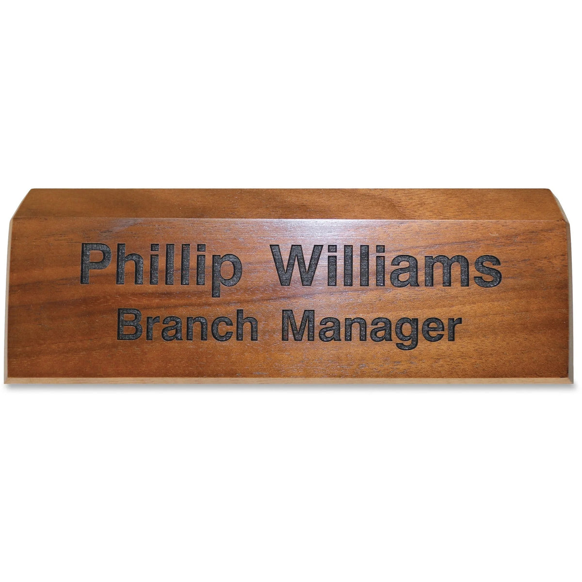 Xstamper Engraved Walnut Desk Sign - Elegant 8x2’’ Wood - Signs & Nameplates
