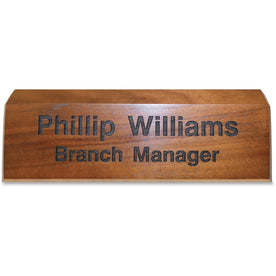 Xstamper Engraved Walnut Desk Sign - Elegant 8x2’’ Wood - Signs & Nameplates