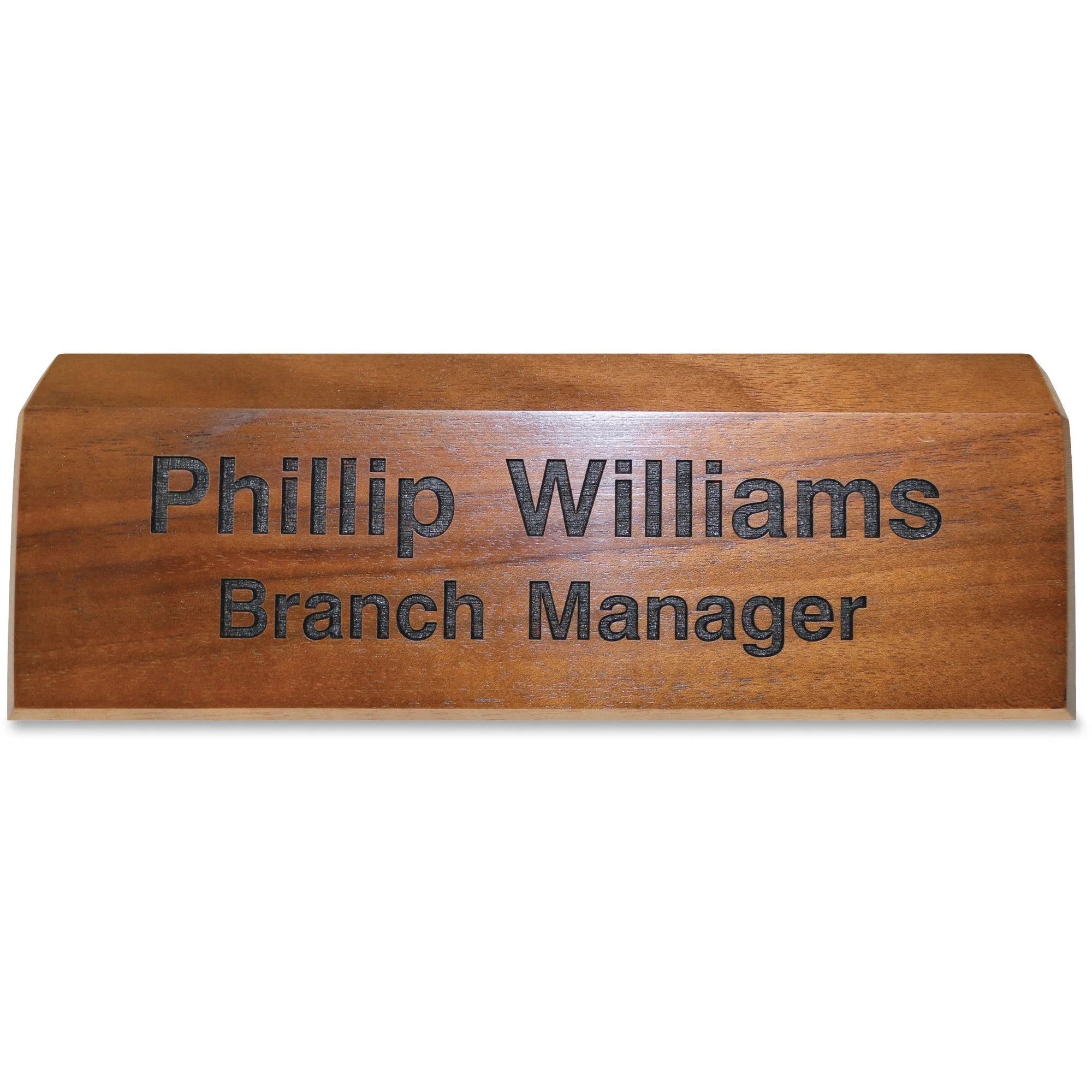 Xstamper Engraved Walnut Desk Sign - Elegant 8x2’’ Wood - Signs & Nameplates