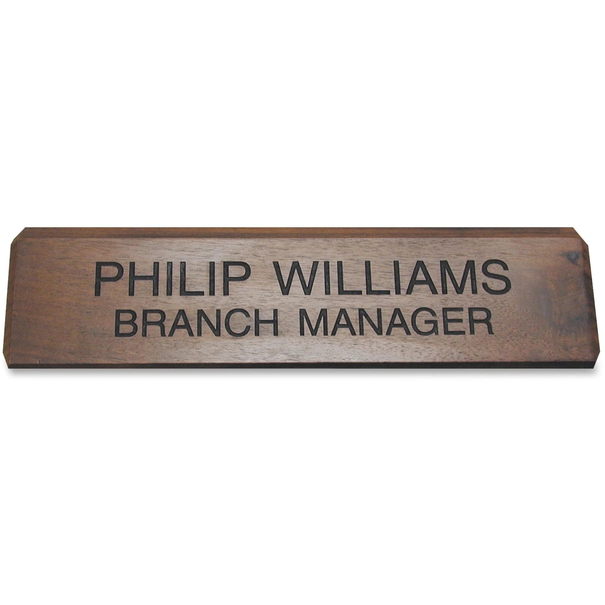 Xstamper Engraved Walnut Desk Sign - Elegant Wood Plaque - Signs & Nameplates