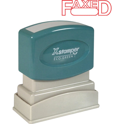 Xstamper FAXED Message Stamp - Red - Recycled - 0.50’’ x 1.62’’ - 100000 Impressions - Address & Office Stamps