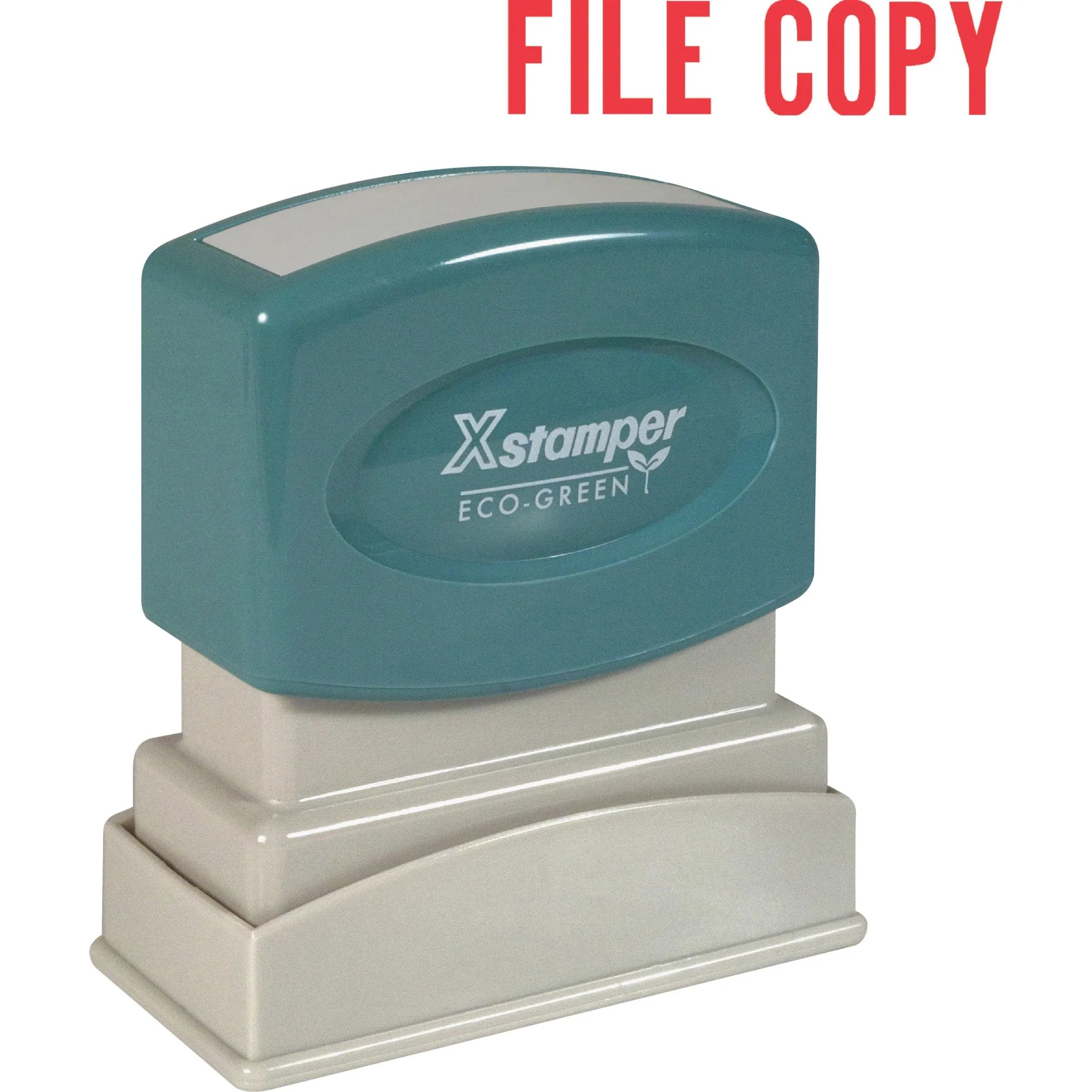 Xstamper FILE COPY Title Stamp - Red Recycled - 0.50’’ x 1.63’’ - 100000 Impressions - Address & Office Stamps