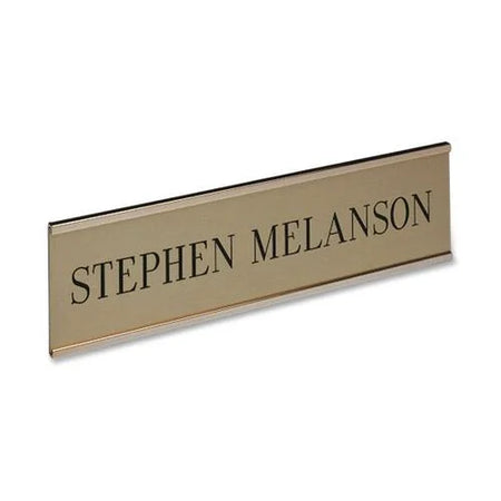 Xstamper Framed Aluminum Wall Sign - 8’’x2’’ - Gold - Indoor Signage - Signs & Nameplates
